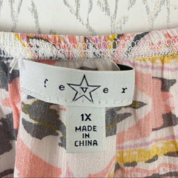 FEVER Bell Sleeve Boho Peasant Blouse Southwest Aztec 1X Lightweight Rayon - Picture 8 of 11